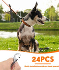 Dog on leash by lake using 24 Pcs Swivel Snap Hooks For Dog Leash Heavy Duty Two Point Seven Six Inch Flag Clasp