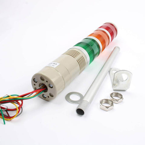 24V 3 Tier LED Signal Tower Lights With Base No Fuss Install Industrial Warning Light Stack Lamp Waterproof And Heat Resistant Column Beacon