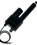 Beefy 24V Linear Actuator With 24 Inch Stroke And 2000 Lbs Push, IP65 Protected For Agriculture, Automotive, And Industrial Projects, Rugged Stainless Shaft And Metal Gears, Progressive Automations PA-17, front view showing wiring.