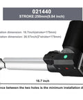 Beefy 24V DC Linear Actuator With 1320 Lbs Lift Capacity, 9.8 Inch Stroke, 6000N Push Rod, Aluminum Alloy Tube Construction diagram