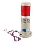 Industrial 24V DC Red Alarm Light With Built In Buzzer Signal Tower For Continuous Warning And Alert LED Indicator 80mm Base By 190mm Height 250g Built Tough