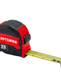 25-Ft Tape Measure with Fraction Marketing, Retractable, Manual-Locking Blade (CMHT37443S) front view
