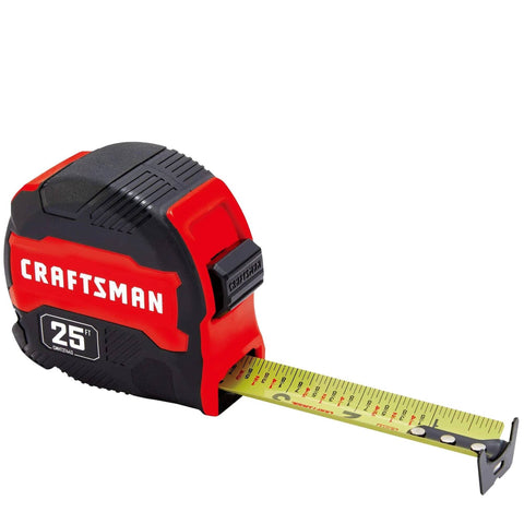 25-Ft Tape Measure with Fraction Marketing, Retractable, Manual-Locking Blade (CMHT37443S) front view