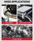 2.5 Inch V Band Clamp With Flange Stainless Steel shown in automotive turbo exhaust systems application
