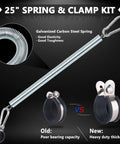 25 inch spring and clamp kit with galvanized carbon steel spring, heavy duty thickened clamp for ABS Power Air Line Hoses Kit