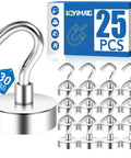 25-pack utility cart hooks, stainless steel, 30 lb load capacity, with box showing 25 pcs for moving boxes, appliances, heavy cargo