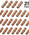 25 Pack 1/2 Inch Drip Irrigation Barbed Couplings For 0.600 Inch ID Tubing, 17mm Quick Connect Fittings, 52.6mm Length, Durable Plastic