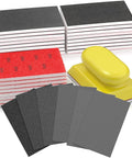 25 Piece Sanding Sponge Set 120-600 Grit 3x4 Inch Wet Dry Foam Blocks For Wood with assorted grits and sanding block