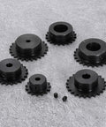 Size 25 Roller Chain Sprocket For ISO 04C Chain 24 Tooth Six Millimeter Bore C45 Carbon Steel With Black Oxide Finish
