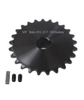 Beefy Balanced 25 Tooth Rear Sprocket Built For Mini Bikes And Go Karts With Five Eighth Inch Bore, Black Oxide Finish, Hardened 1045 Steel