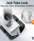 Close-up of 2,500 Lbs Dual 6 Inch Trailer Jack Swivel Caster With Upgraded Spoked Wheels And Reinforced Bracket Fits 2 Inch Jack Tubes