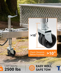 2,500 Lbs Dual 6 Inch Trailer Jack Swivel Caster With Upgraded Spoked Wheels And Reinforced Bracket Fits 2 Inch Jack Tubes