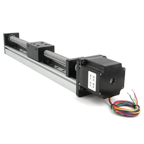 250mm Travel Linear Stage Actuator with SFU1605 Ball Screw and NEMA23 Stepper Motor, Square Linear Rails for CNC