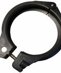 Replacement Clamp Ring Assembly For 2510 Control Valve Part 60503 For Water Softener Systems showing black clamp with screw and hinge pin.