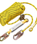 Durable 25 ft rope safety lanyard with vertical lifeline delivers reliable fall protection for roof work and tree climbing