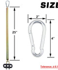 Two Pack 25 Inch Heavy Duty Tender Spring Kit For ABS Air Lines And Hoses On Semi Trucks Trailers And Tractors With Hook And Hose Holder, 25 inch spring with hook shown