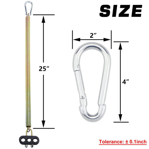 Two Pack 25 Inch Heavy Duty Tender Spring Kit For ABS Air Lines And Hoses On Semi Trucks Trailers And Tractors With Hook And Hose Holder, 25 inch spring with hook shown