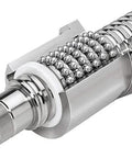 ✝️ 25mm Ballscrew SFU2510 RM2510 Anti Backlash Ball Screw, Length 86.61 inch / 2200mm, metal nut close-up, high precision CNC part