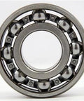 25mm ID x 47mm OD Ball Bearing 25x47x12mm open deep groove, chrome steel, front view.