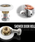 25mm Shower Door Rollers 4PCS Replacement Set for Bathroom Glass Sliding Doors with Smooth Quiet Runners Copper Stainless Steel