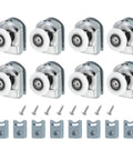 8-piece 25mm shower door rollers replacement set with single runners wheels, pulleys, silver finish, anti collision block and screws