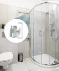 Installed 25mm shower door rollers replacement set with single runners wheels and pulleys in a curved shower enclosure.