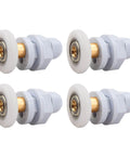 4PCS 25mm shower door rollers replacement with copper rod pulley, nylon runners, and stainless steel hardware