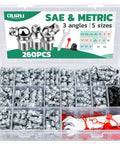 260-Piece Grease Fittings Kit For Grease Gun With SAE And Metric Zerk Fittings, Straight 45 Degree And 90 Degree Angles, Caps In Two Materials, And 7-11mm Wrench Set, open box view