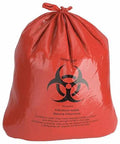 Front view of red Sam brand liner, 43x30 in, 1.2 mil, 100 ct