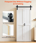 Bifold Barn Door 36x84 With MDF Panels And Space Saving H Frame Sliding Closet Door Kit Includes Header Board And Hardware
