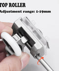 Close-up of a top roller with adjustable height for 26mm Shower Door Rollers 4PCS Double Twin Top and Bottom Replacement Wheels.