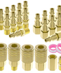 26 Piece Air Coupler And Plug Kit With One Quarter Inch NPT Quick Connect Fittings for Air Hose and Compressor Accessories