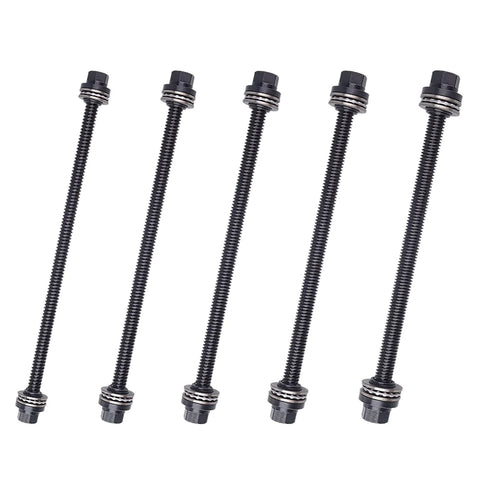 Five spindles from 27 Piece Universal Press And Pull Sleeve Kit For Bearing Removal And Installation Tool Set For Bushings Seals Bearings