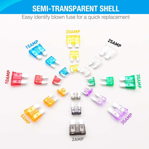Must-Have All In One 272 Piece Blade Fuse Kit With Standard Mini And Low Profile Mini Fuses for Cars Trucks SUVs Boats