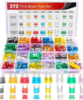 Must-Have All In One 272 Piece Blade Fuse Kit With Standard Mini And Low Profile Mini Fuses for vehicles, assorted colors