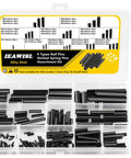 274 Piece Roll Pin Set Slotted Metric Pins 65Mn Steel in assorted sizes displayed in a storage case, ideal for home auto repair and DIY projects.