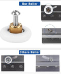 Comparison of 27mm Shower Door Rollers Replacement Set with 304 stainless steel runners versus other rollers.