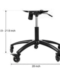 28 Inch Office Chair Base Replacement Part With Metal Base Wide Legs And Bottom Plate Stand Cylinder Two Wheels With Brakes