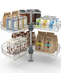 28 Inch Lazy Susan Cabinet Organizer for Blind Corner Cabinet with kidney shape rotating tray holding pantry items