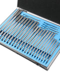 Accusize Industrial Tools 29 Pc Set 1/16 to 1/2 inch by 1/64 in HSS M2 Premium Chucking Reamers, Straight Flute, Aluminum Case, 5528-SF00