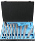 Accusize Industrial Tools 29 Pc Set 1/16 to 1/2 inch by 1/64 in HSS M2 Premium Chucking Reamers, Straight Flute, Aluminum Case, 5528-SF00