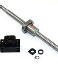 29 inch Travel Stroke 16mm Anit-Backlash Ballscrew set with nut and bearing supports displayed on white background