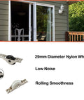 Two Pack 29 Mm Screen Door Rollers With Nylon Wheels Stainless Steel Shell And Electroplating Finish Durable Garage Sliding Screen Door Hardware Replacement Rolling Wheels For Garage Use