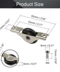 Diagram of Two Pack 29 Mm Screen Door Rollers With Nylon Wheels Stainless Steel Shell And Electroplating Finish Durable Garage Hardware