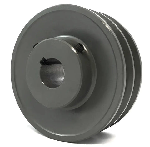 2.0 Inch By 5/8 Inch Double Groove Fixed Bore Pulley For A And AX V Belts Cast Iron Construction Built To Last Heavy Duty Workhorse Grade For Industrial Machinery And Farm Equipment Belt Drive Systems