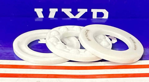 Full Ceramic 51104 ZrO2/ZrO2 Thrust Ball Bearing 20x35x10mm displayed against a blue background.