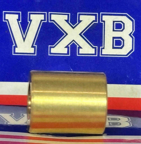 Side view of 3/8" x 5/8" x 3/4" inch Bearing Bronze Cast Bushing Plain Sleeve against colorful background.