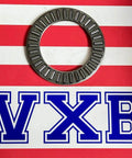 TC1828 Thrust Needle Roller Bearing 1-1/8" x 1-3/4" x 5/64" inch displayed on red and white backdrop with VXB logo