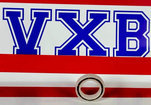 Acetal/POM Plastic Bearing 6700 with Glass Balls, 10x15x3mm, displayed against a VXB branded backdrop.