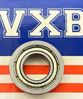Front view of VXB chrome steel shielded ball bearing, 10x19x5 mm.